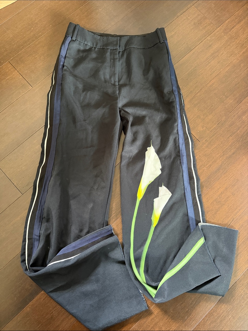 Victoria beckham x Target Pants with Floral Print and Side Stripes
